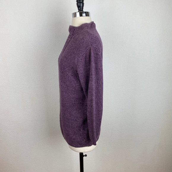 Dockers Soft Purple Womens Sweater Pullover 3/4 Sleeve Ramie/Cot Mock Collar Lg - Picture 5 of 8